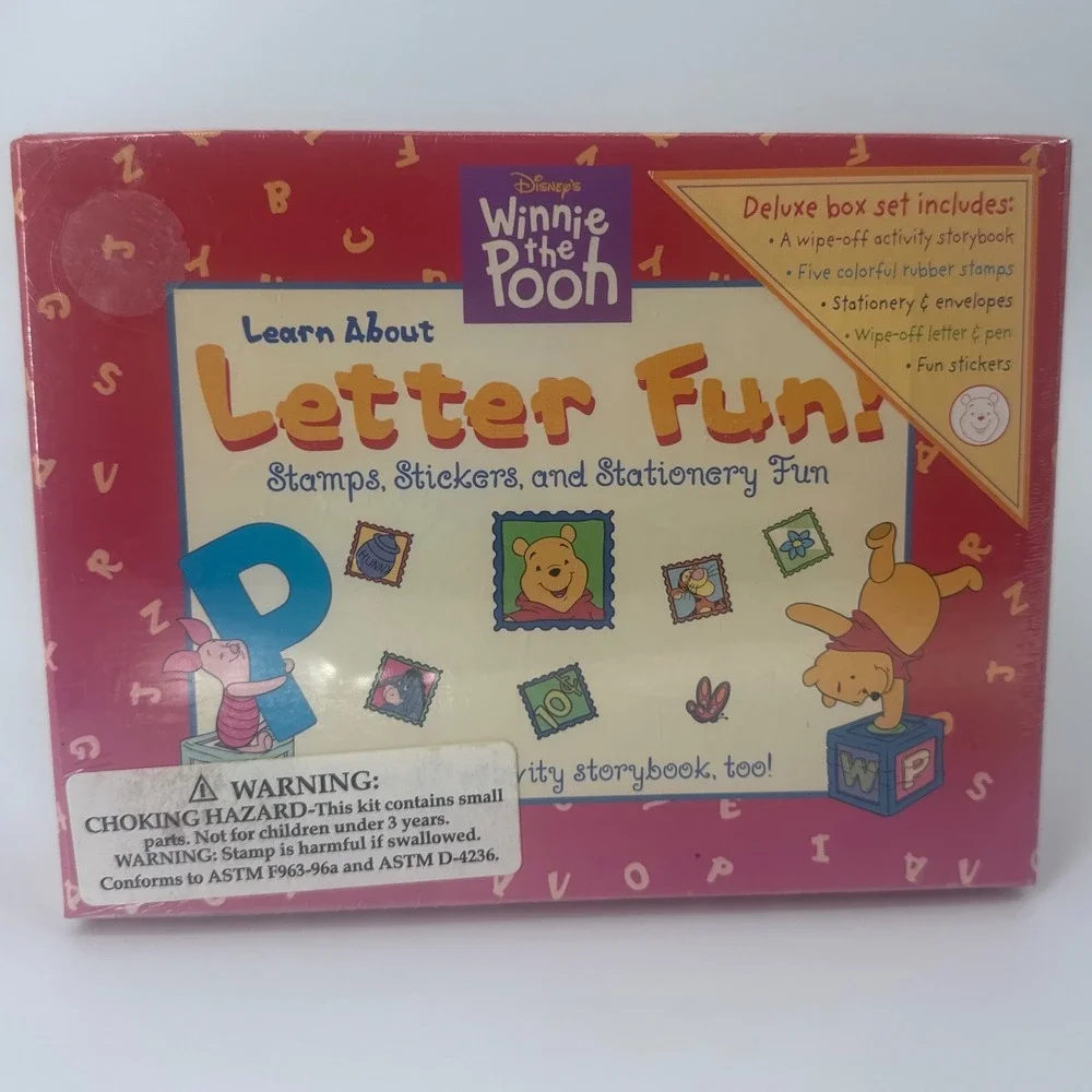 Disney Winnie the Pooh Letter Fun Kids Activity Stationery Set Red New Sealed